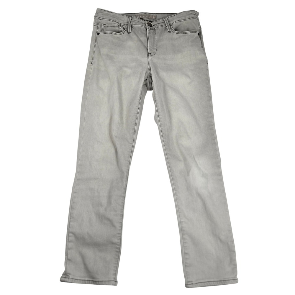 Athleta Sculptek Jeans Gray Wash Sculpting Fiber Tech‎ Size 8 30x25 Athleisure